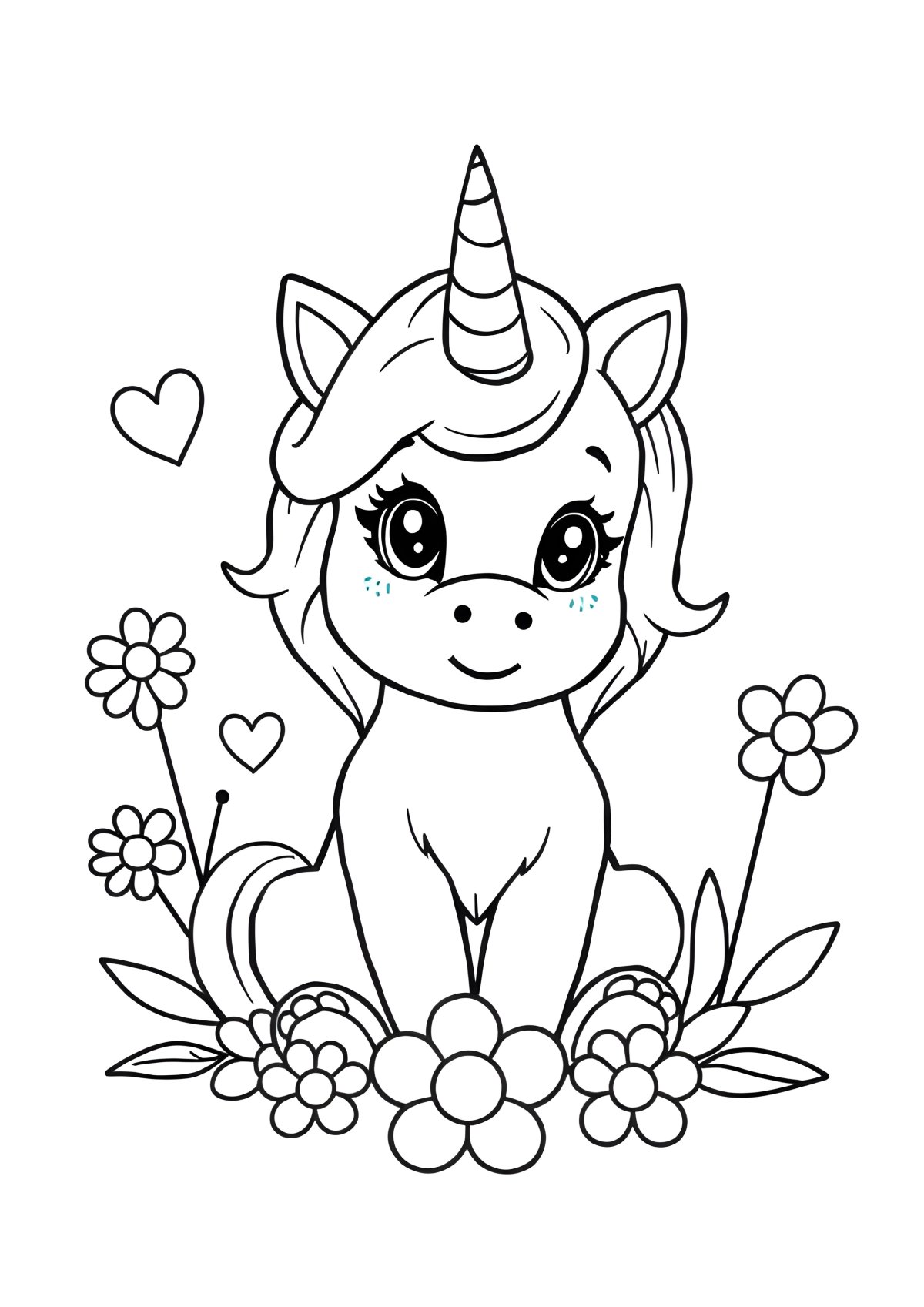 Cute Unicorn Puppy Unicorn Dog Coloring Page coloring page for kids
