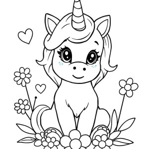Cute Unicorn Puppy Unicorn Dog Coloring Page coloring page for kids