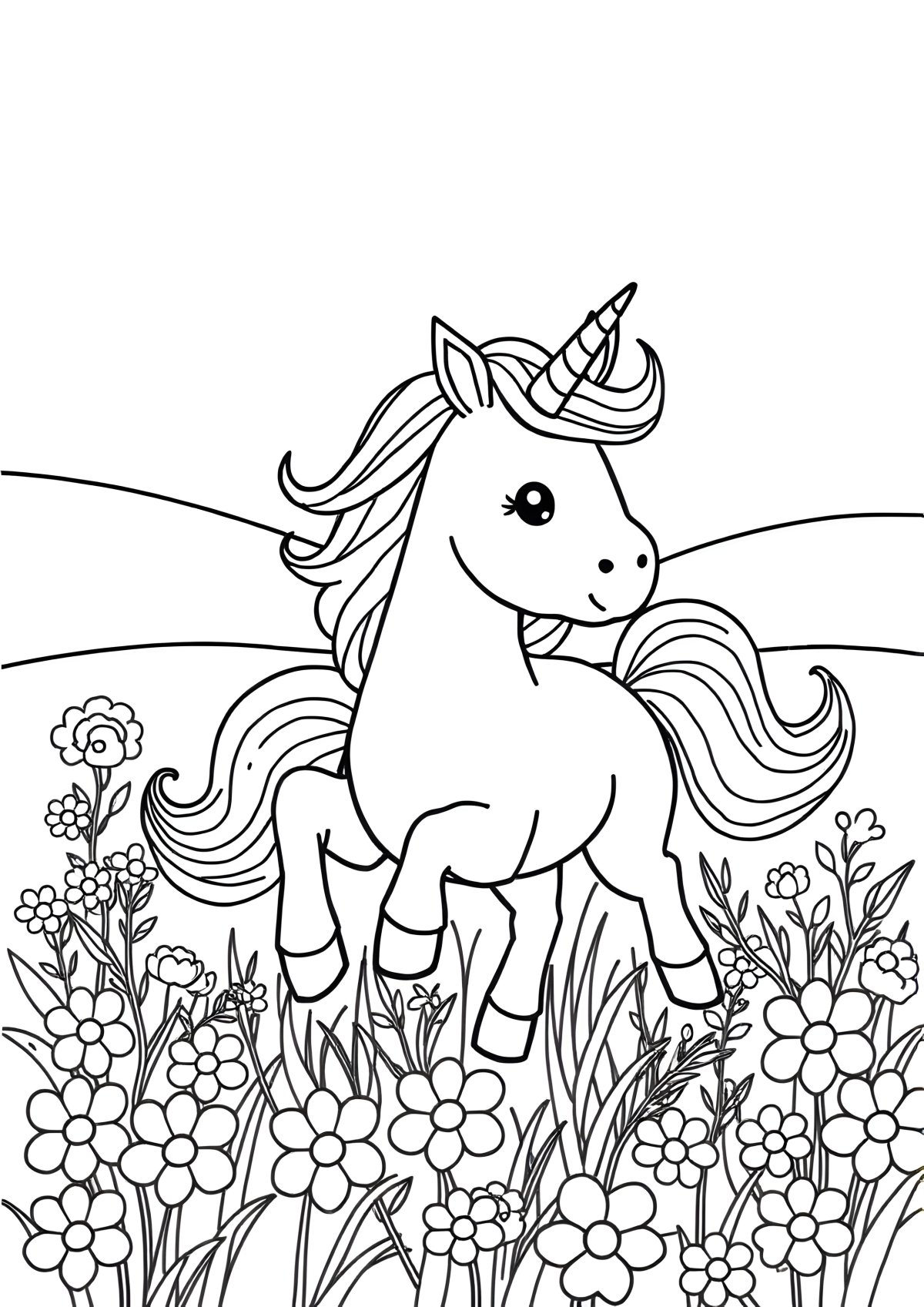 Free Printable Unicorn Coloring Page Pdf coloring page for kids