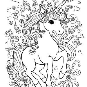 Animal Coloring Page For Adults Unicorn coloring page for kids