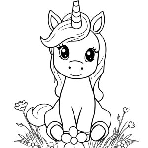 Baby Cute Baby Unicorn Coloring Page coloring page for kids