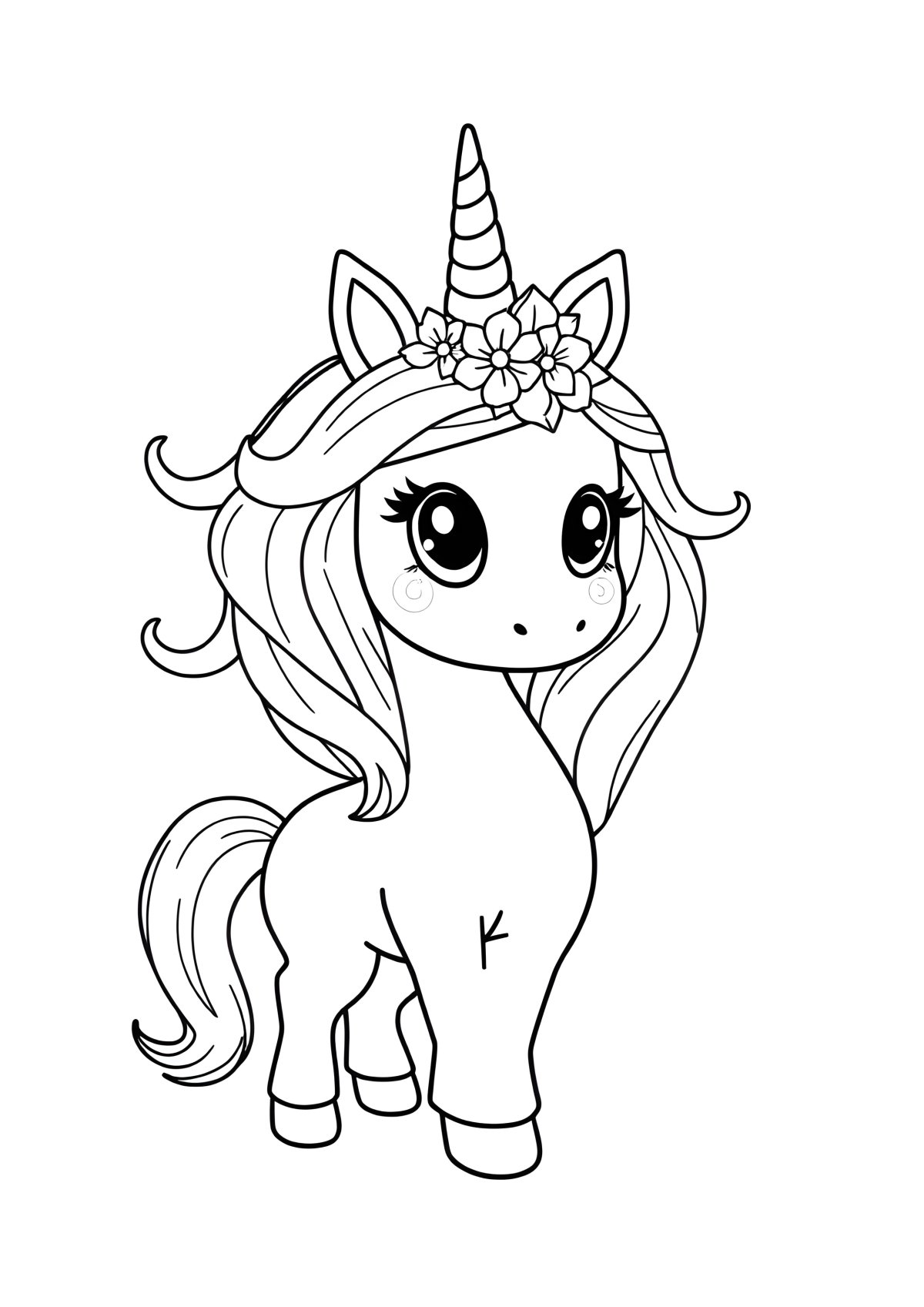 Free Printable Unicorn Cute Unicorn Coloring Page For Girls coloring page for kids