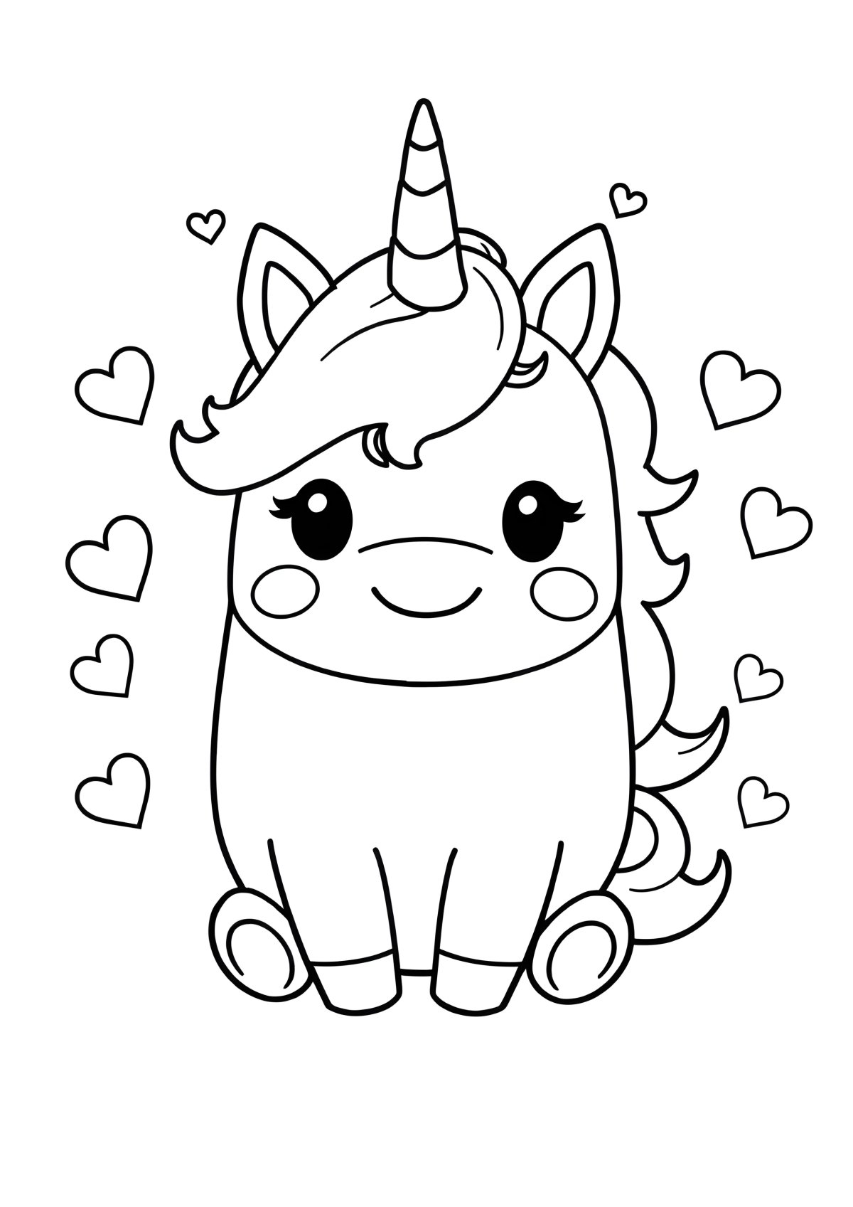 Unicorn Squishmallow Coloring Page Printable coloring page for kids