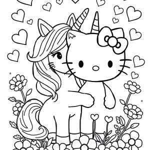 Free Printable Unicorn Free Printable Hello Kitty Coloring Page coloring page for kids