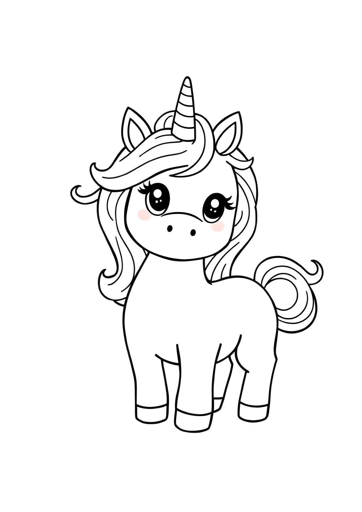 Unicorn Squishy Coloring Page coloring page for kids