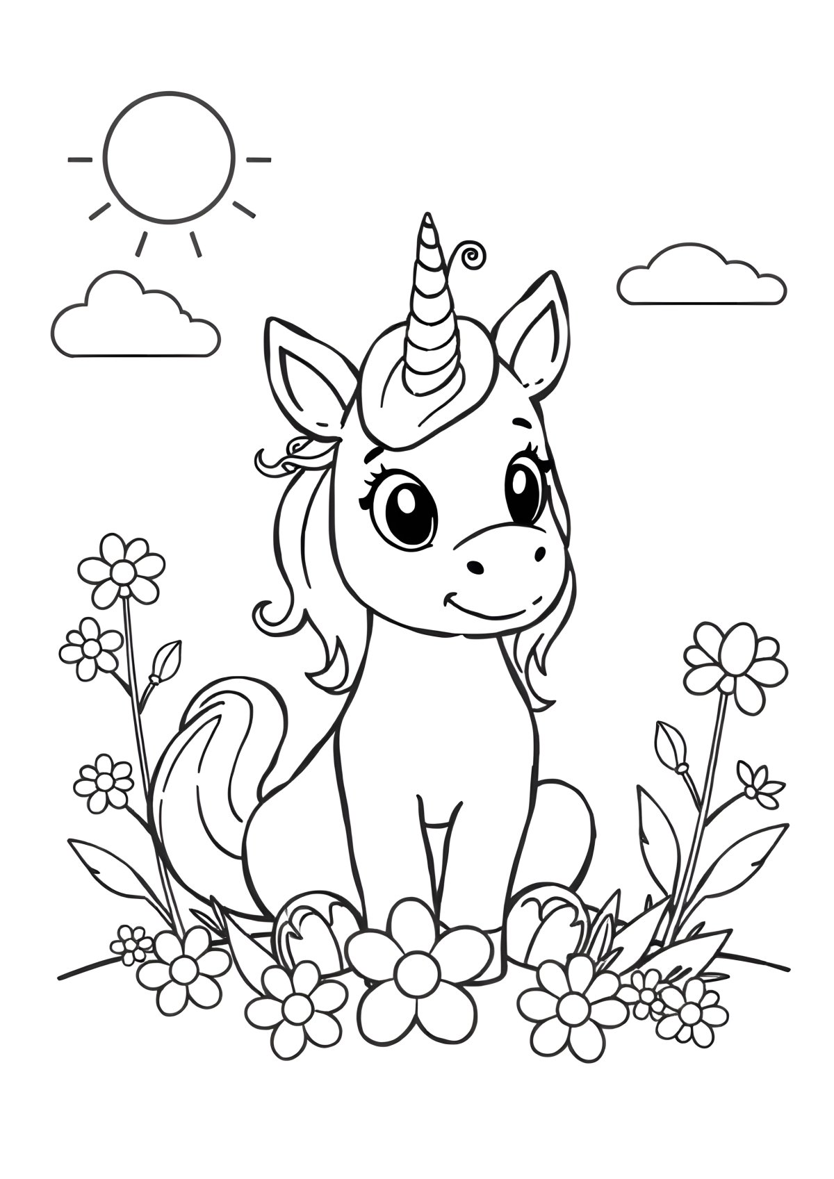Unicorn Dog Coloring Page Printable coloring page for kids