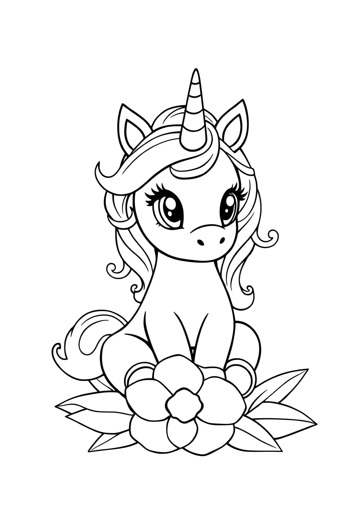 Unicorn Fingerling Coloring Page coloring page for kids