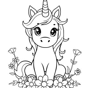 Baby Easy Unicorn Coloring Page coloring page for kids
