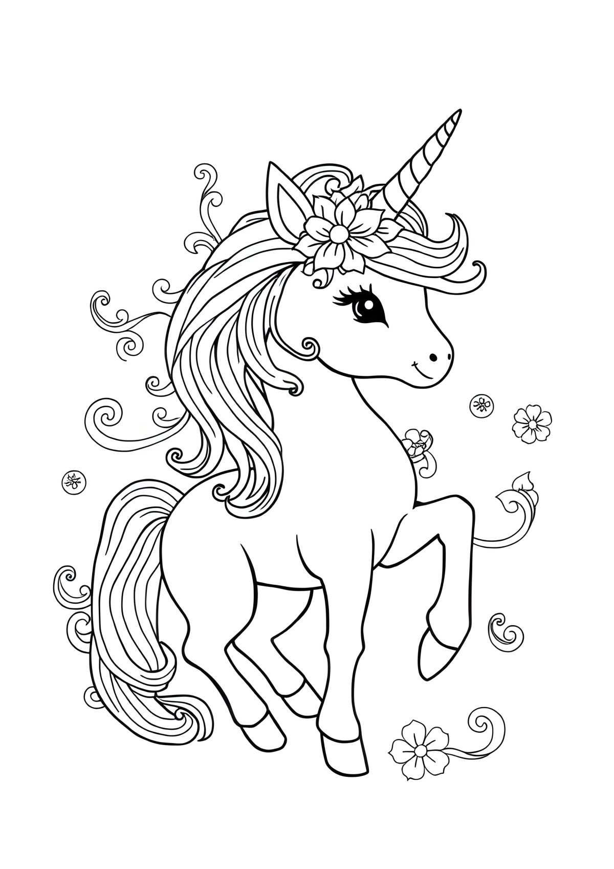 Cute Coloring Page For Adults Unicorn coloring page for kids