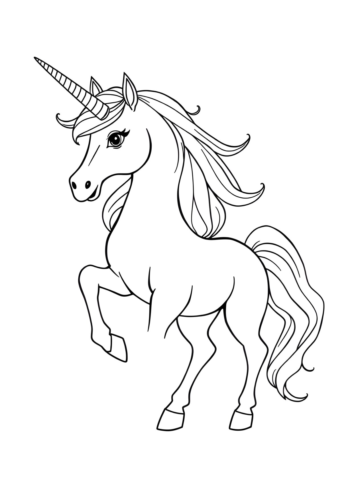 Horse Unicorn Coloring Page coloring page for kids