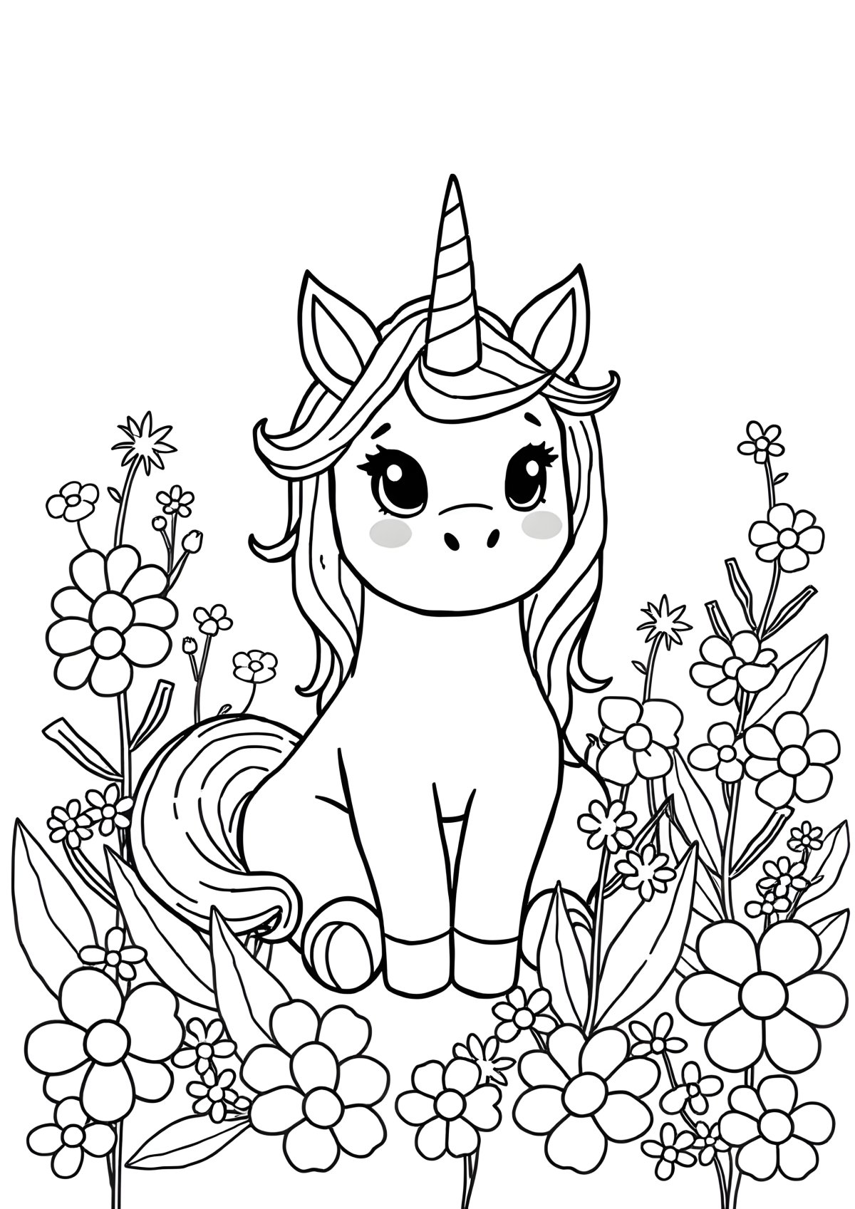 Unicorn Cat Among Us Coloring Page coloring page for kids