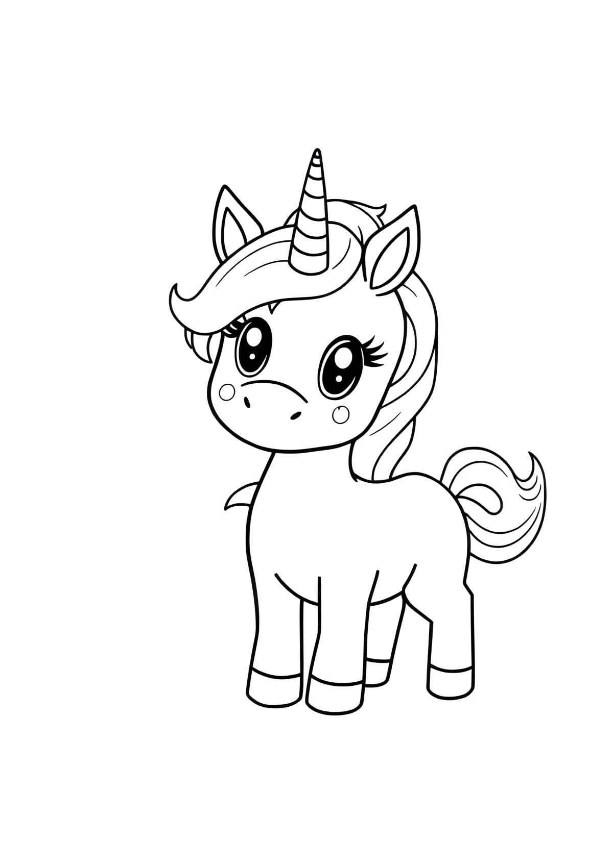 Baby Free Printable Unicorn Coloring Page coloring page for kids