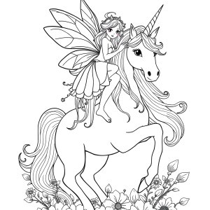 Fairy Unicorn Coloring Page For Adults coloring page for kids