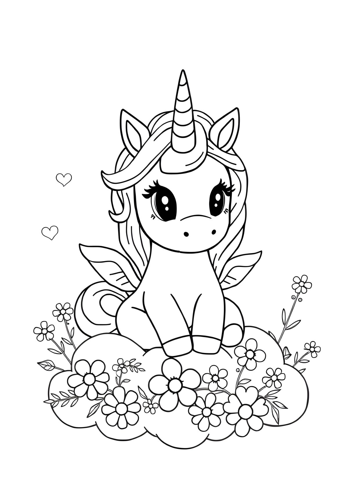 Baby Printable Unicorn Coloring Page coloring page for kids
