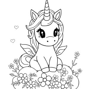 Baby Printable Unicorn Coloring Page coloring page for kids