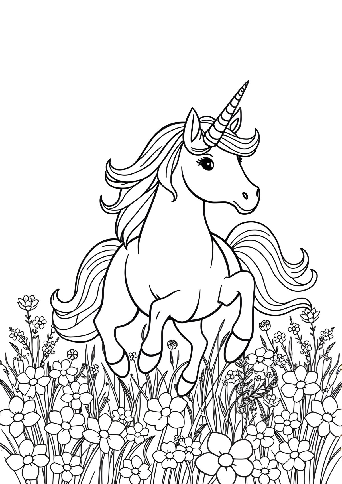 Full Size Printable Coloring Page Unicorn coloring page for kids