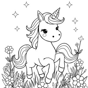 Get Coloring Page Unicorn coloring page for kids