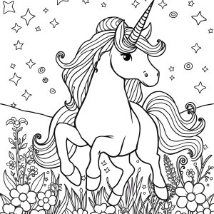Magical Unicorn Free Printable Unicorn Coloring Page coloring page for kids
