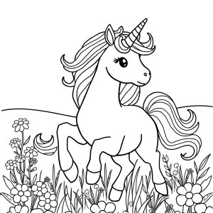 Animal Coloring Page Unicorn coloring page for kids