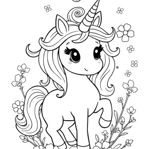 Magical Unicorn Drawing Printable Cute Unicorn Coloring Page coloring page for kids