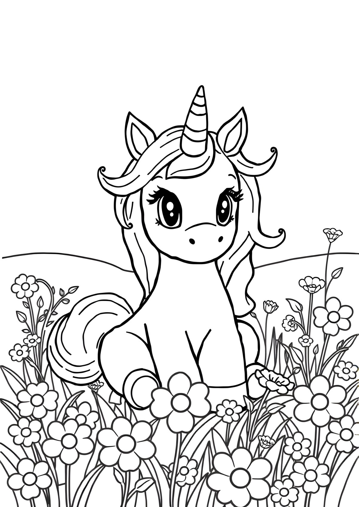 Baby Unicorn Coloring Page To Print coloring page for kids