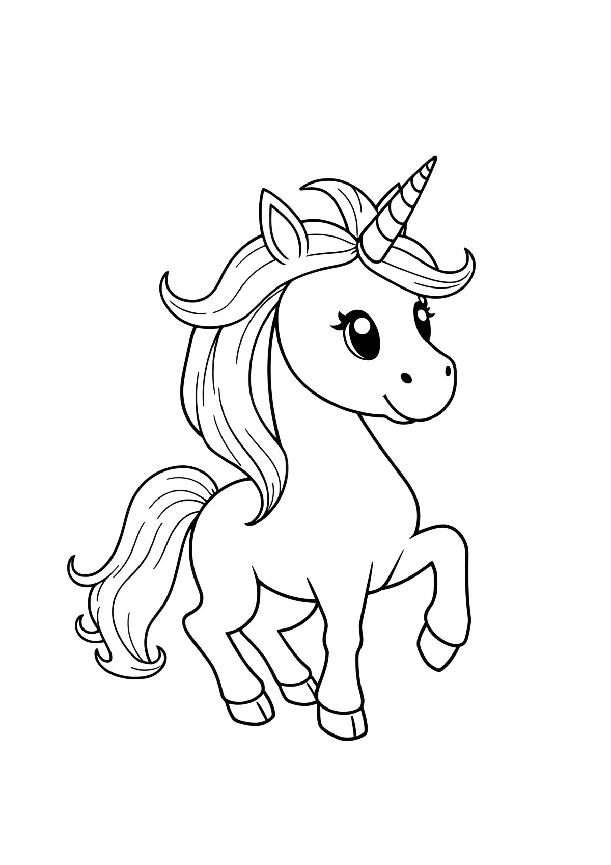 Blank Coloring Page Unicorn coloring page for kids