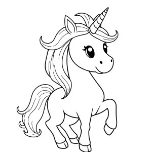 Blank Coloring Page Unicorn coloring page for kids