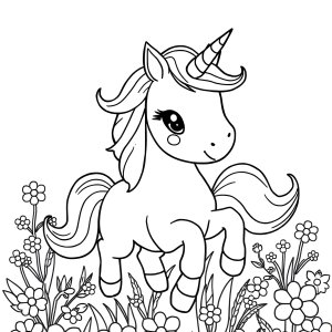Cute Unicorn Coloring Page To Print coloring page for kids