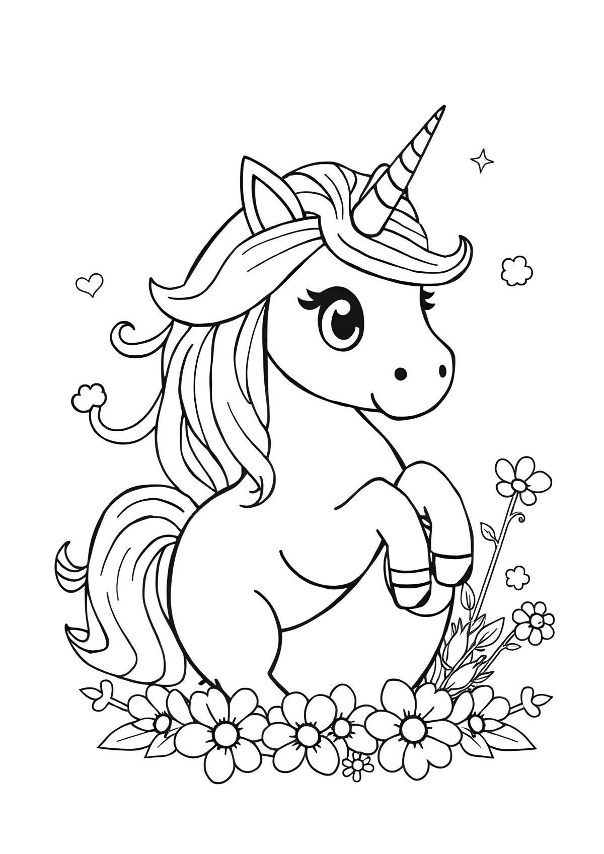 Easter Coloring Page Unicorn coloring page for kids
