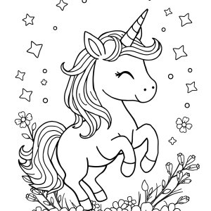 Magical Unicorn Printable Cute Unicorn Coloring Page coloring page for kids