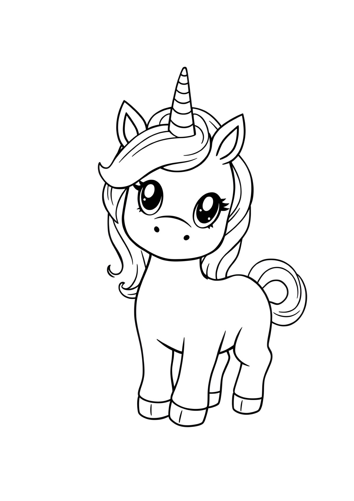 Baby Unicorn Cute Printable Unicorn Coloring Page coloring page for kids