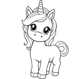 Baby Unicorn Cute Printable Unicorn Coloring Page coloring page for kids