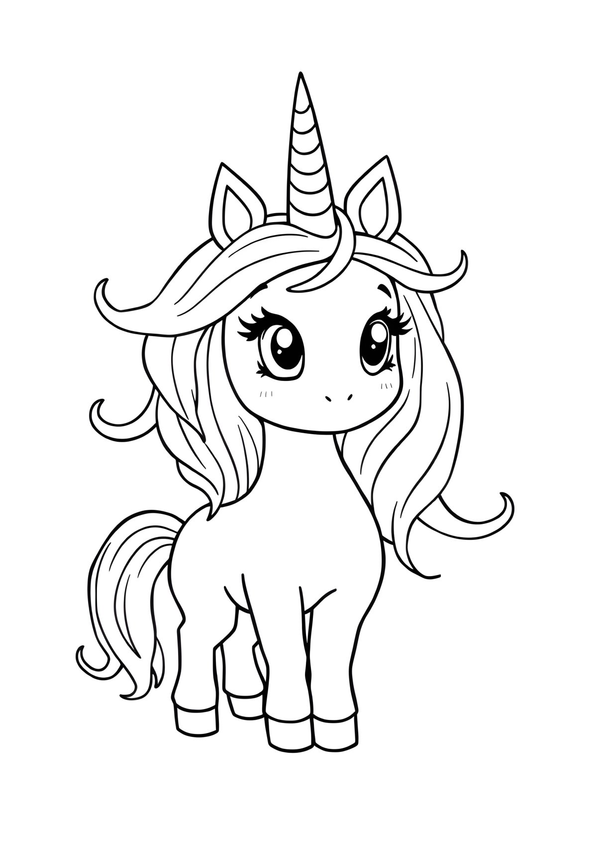 Cute Unicorn Colouring Page coloring page for kids