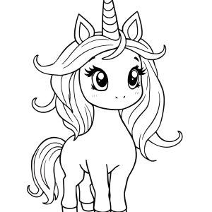 Cute Unicorn Colouring Page coloring page for kids