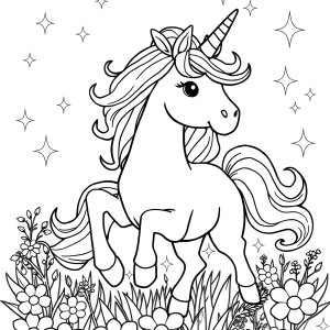 Print Coloring Page Unicorn coloring page for kids