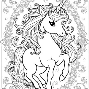 Unicorn Coloring Page For Adults Pdf coloring page for kids