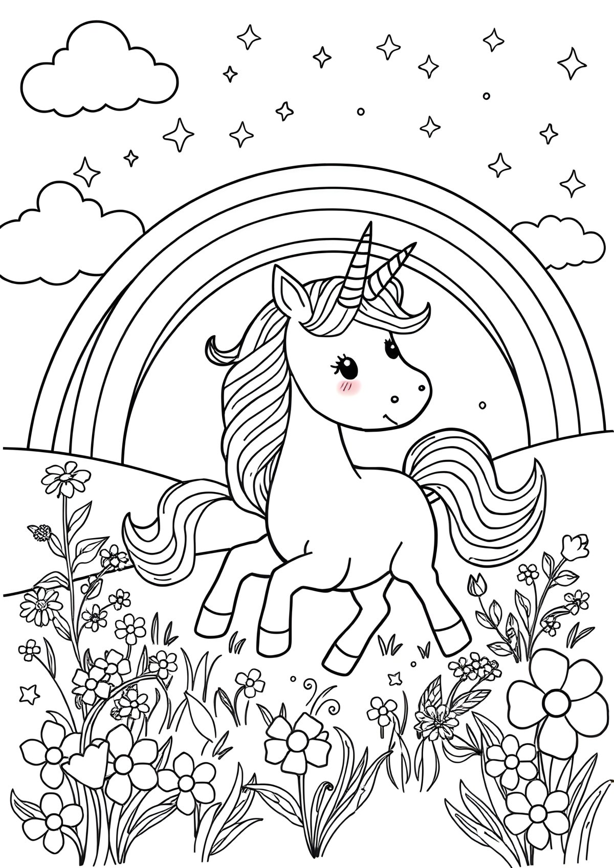 Coloring Page For Unicorns coloring page for kids