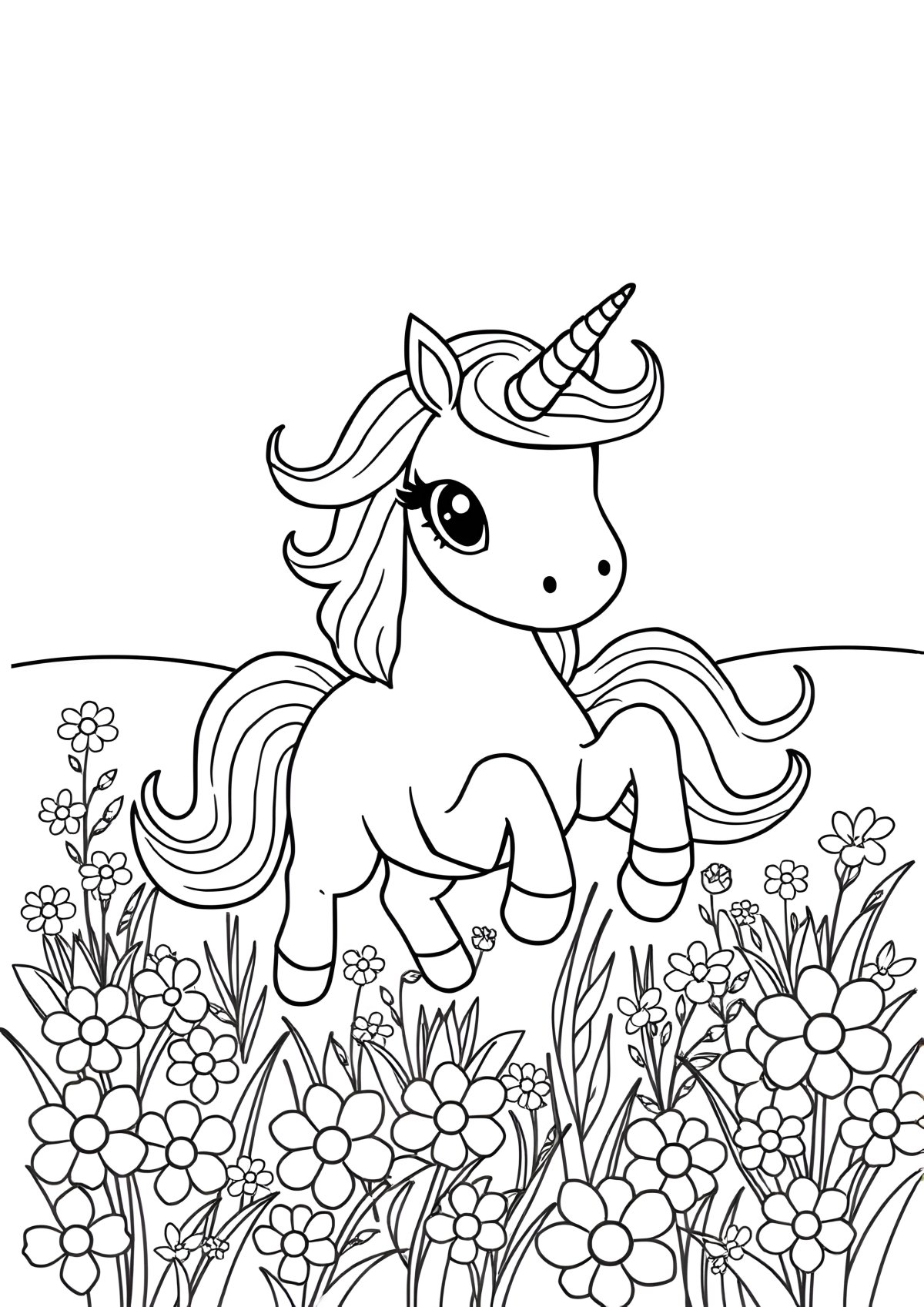 Print Free Printable Unicorn Coloring Page coloring page for kids