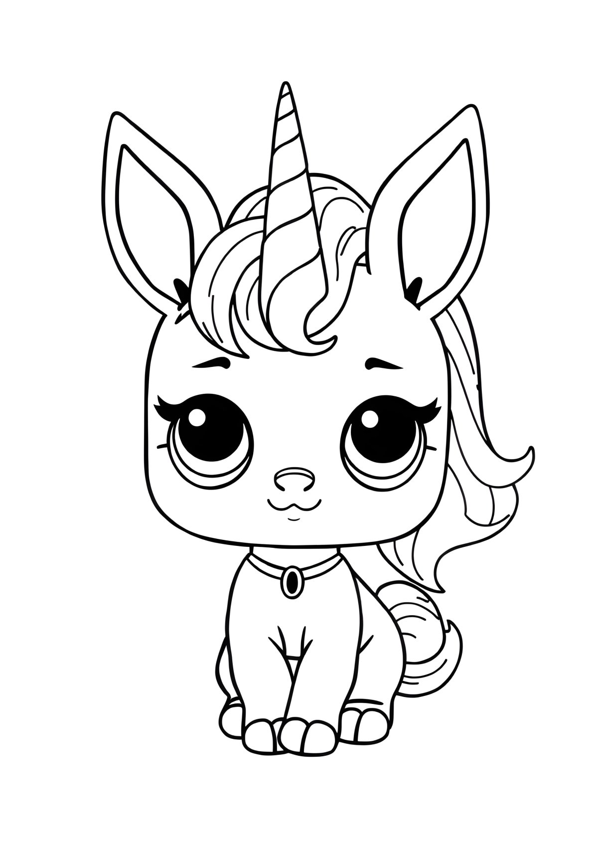 Bunny Unicorn Lol Pets Coloring Page coloring page for kids