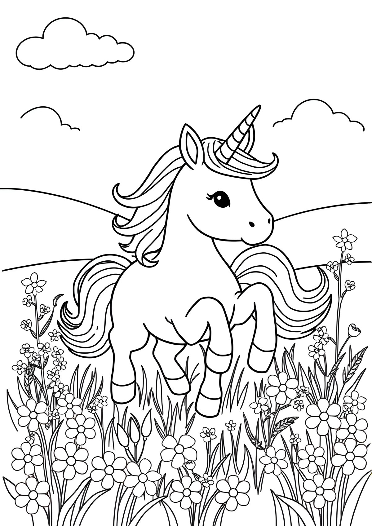 Pony Unicorn Coloring Page coloring page for kids