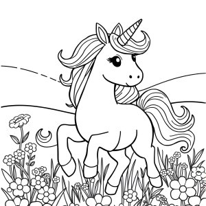 Printable Coloring Book Page Unicorn coloring page for kids