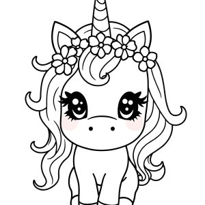 Emoji Cute Kawaii Unicorn Coloring Page coloring page for kids