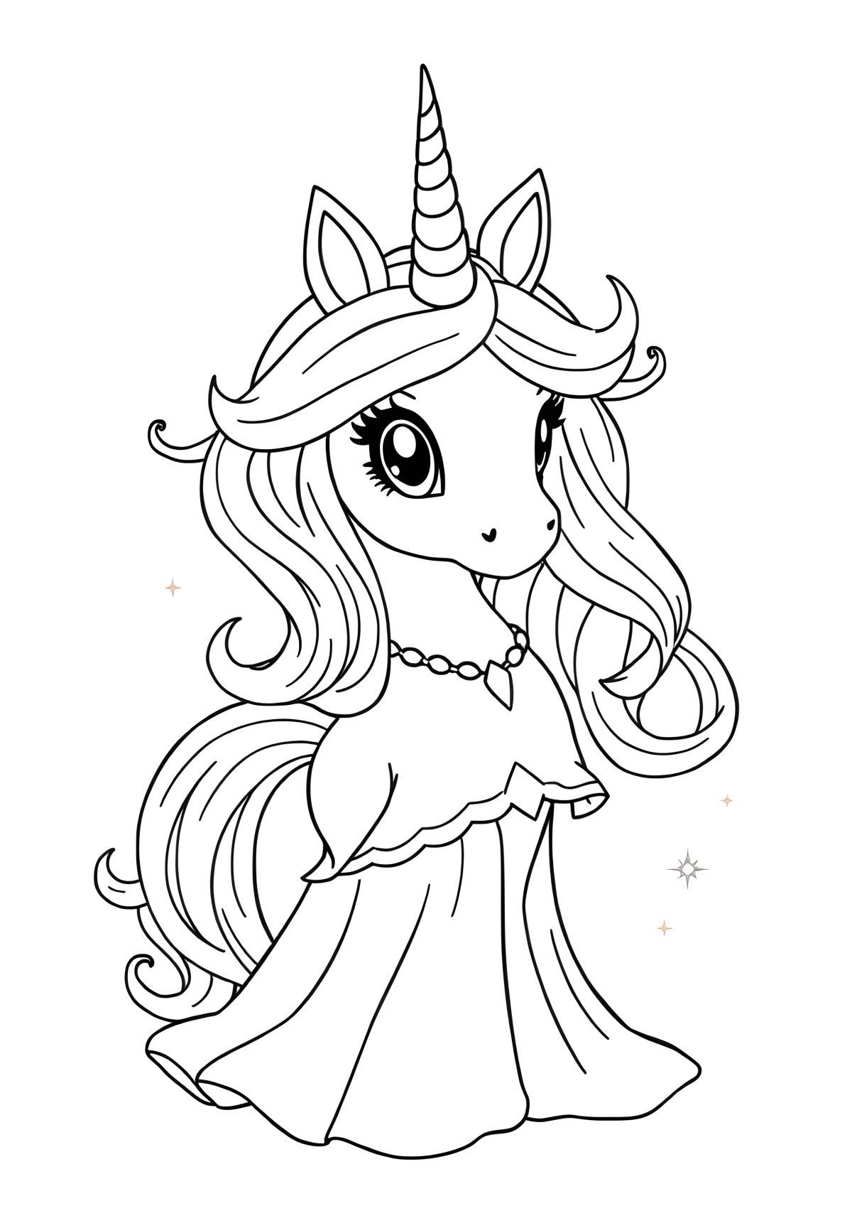 Realistic Unicorn Princess Unicorn Coloring Page coloring page for kids