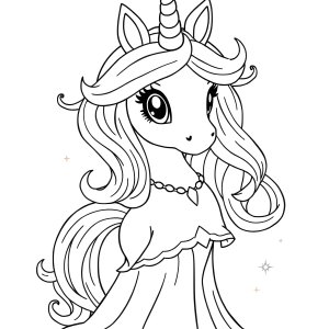 Realistic Unicorn Princess Unicorn Coloring Page coloring page for kids