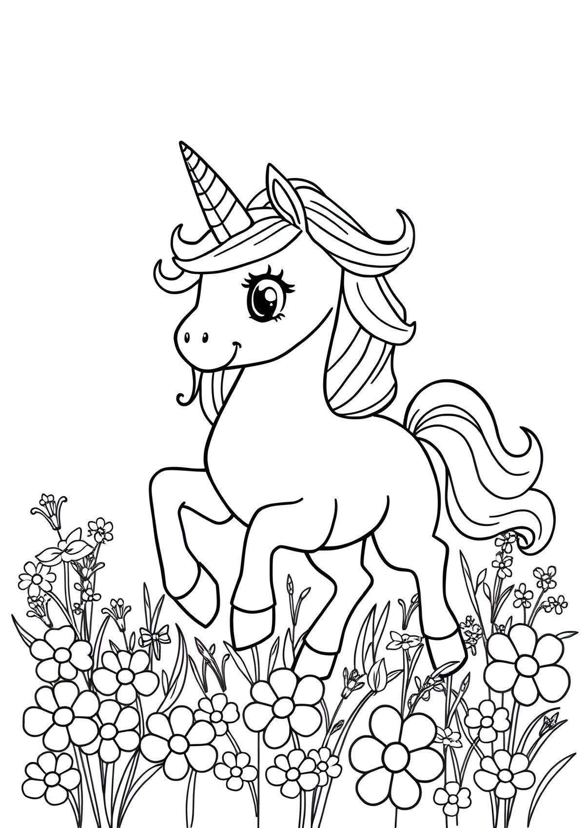 Printable Unicorn Coloring Page For Free coloring page for kids