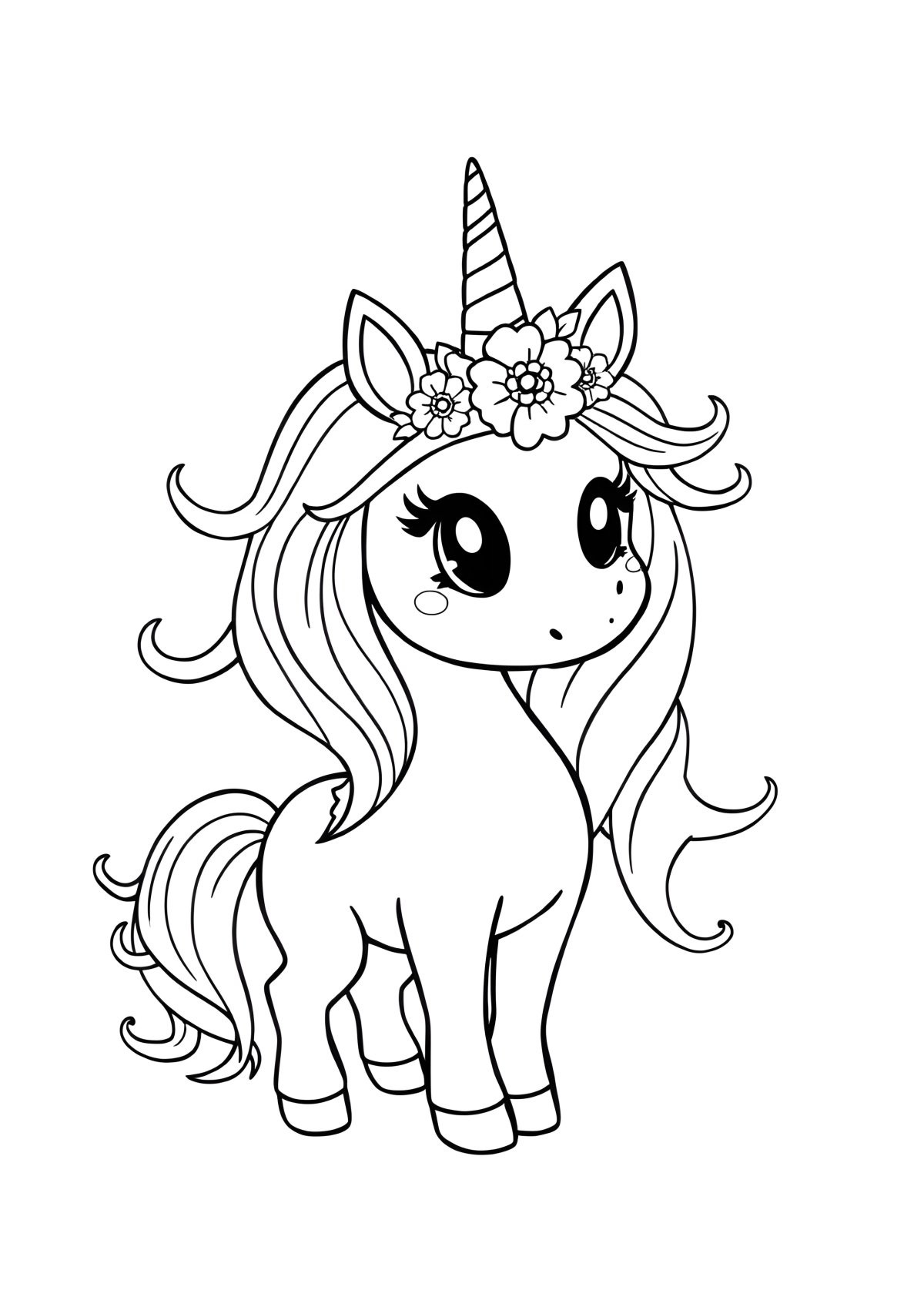Coloring Page For Kid Unicorn coloring page for kids