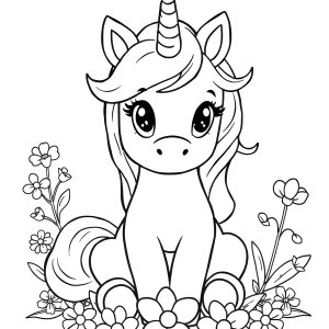 Coloring Sheet Cute Baby Unicorn Coloring Page coloring page for kids