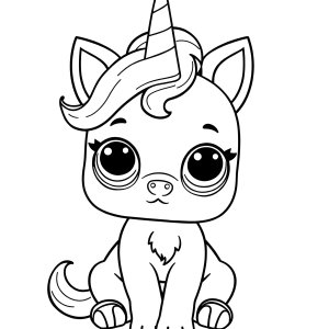 Dog Unicorn Lol Pets Coloring Page coloring page for kids