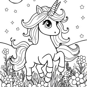 Printable Unicorn Coloring Page Pdf coloring page for kids