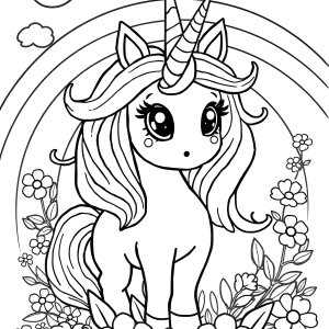 Coloring Page For Kids Girls Unicorn coloring page for kids